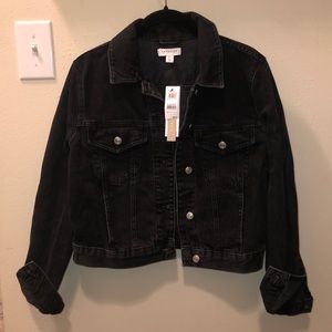 Topshop Black Cropped Denim Jacket